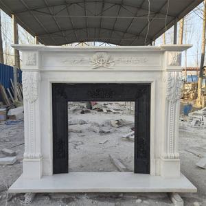 हाथ से तराशने वाले सफेद फायरप्लेस संगमरमर के हाथ से नक्काशी संगमरमर के फ्रांसीसी यूरोपीय प्राकृतिक पत्थर संगमरमर की फिजगह - Product Image 1