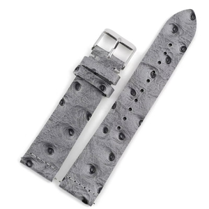 Correa de Reloj de Cuero Genuino con Patrón de Avestruz, Personalizada OEM, Corte de Precisión, Correa de Reloj de Cuero de Lujo de Liberación Rápida, 18mm 20mm 22mm 24mm - Product Image 1