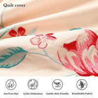 Draps de lit en coton égyptien de qualité supérieure, taille Queen, broderie