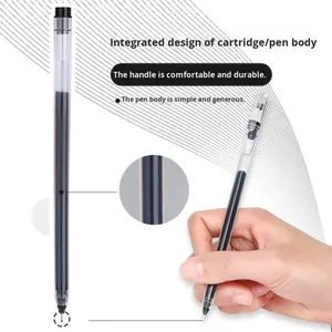 2025 trasparente penna Gel 0.5mm esame ago penna a sfera studente cancelleria blu rosso fatto di plastica all'ingrosso - Product Image 3