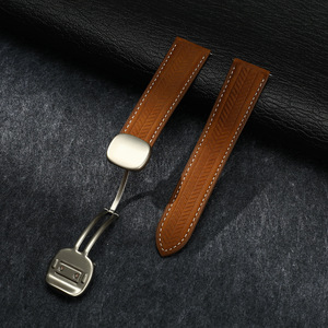 Correa <span class=keywords><strong>de</strong></span> Reloj <span class=keywords><strong>de</strong></span> Cuero Genuino con Patrón <span class=keywords><strong>de</strong></span> Espiga <span class=keywords><strong>de</strong></span> Trigo para <span class=keywords><strong>Apple</strong></span> S11 Ultra 18 20 22 mm, Correa <span class=keywords><strong>de</strong></span> Reloj Universal con Hebilla Magnética - Product Image 3