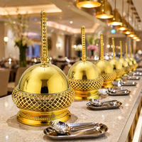 BOSAI 8L Chauffe-plat suspendu en maille or et argent, en acier inoxydable, de luxe, pour buffet, hôtel et restaurant