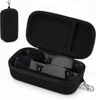 Étui à lunettes double, étui rigide pour lunettes de soleil, organisateur de voyage avec fente réglable et clip pour hommes et femmes