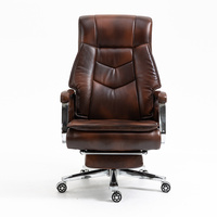 Chaise de bureau ergonomique pivotante et réglable en hauteur, en cuir de luxe, pour PDG, dirigeant, vente en gros