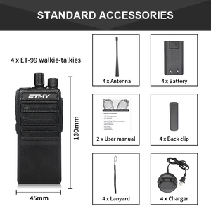 Talkie-walkie personnalisé ETMY ET-99 à <span class=keywords><strong>portée</strong></span> de 2 km, radio UHF <span class=keywords><strong>longue</strong></span> <span class=keywords><strong>portée</strong></span> <span class=keywords><strong>pas</strong></span> <span class=keywords><strong>cher</strong></span>, radio bidirectionnelle, talkie-walkie - Product Image 3