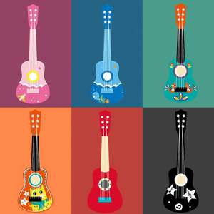 बच्चों शैक्षिक खेल खिलौना गिटार बच्चे लकड़ी के संगीत साधन सेट खिलौना बच्चे मिनी गिटार खिलौना - Product Image 3