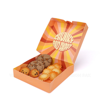 Boîte alimentaire en carton écologique personnalisée, emballage biodégradable et recyclable pour beignets, biscuits et gâteaux