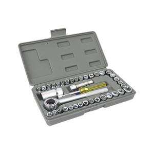 Jeu de clés à douilles professionnel 40 pièces 1/2 pouce en acier haute teneur en carbone zingué, avec cliquet et douilles, pour réparation automobile - Product Image 4