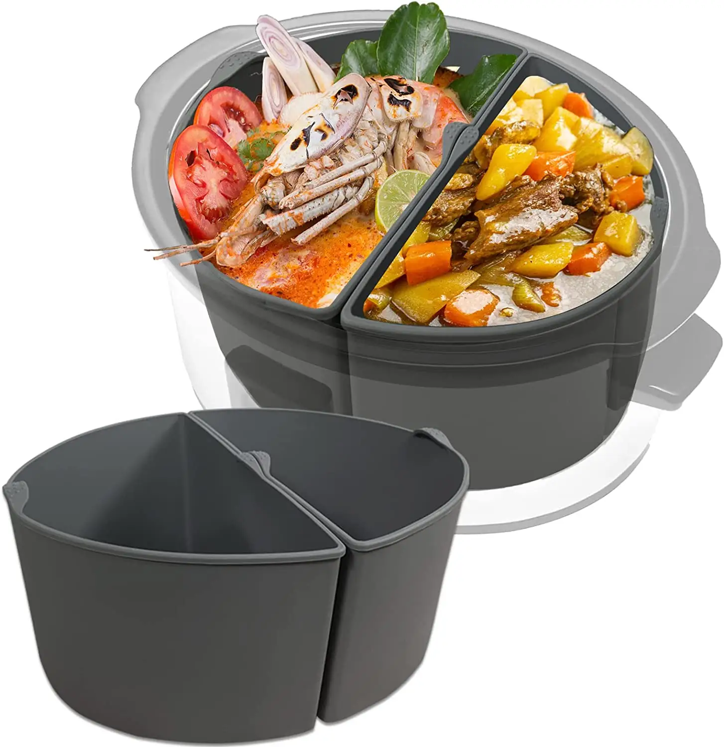 Fodere per Slow Cooker in Silicone Fit Crockpot 6-7-8 Quarts fornello lento ovale, fodere divisorie per fornello lento in Silicone riutilizzabili per uso alimentare