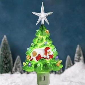 Luce Notturna LED Vintage a Forma di Albero di Natale, Divertente e Multifunzionale, Mini Lampada da <span class=keywords><strong>Notte</strong></span> per Decorazione Camera da Letto, Alimentazione a Muro o Batteria per Natale - Product Image 5