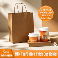 Support pliable et détachable en carton ondulé pour gobelets – Idéal pour les cafés, emballages de boissons à emporter – Robuste, vente en gros, OEM