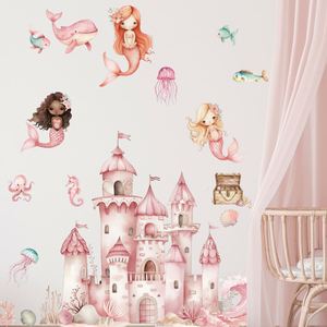 Wholesale 3D Cartoon <b>Wall</b> <b>Stickers</b> Castle Fish Princess Home <b>Decor</b> <b>Stickers</b> Kindergarten Self-adhesive PVC <b>Wall</b> <b>Stickers</b> - Product Image 1