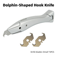 Couteau utilitaire robuste RTS XD-103 avec lame en forme de crochet, couteau Dolphin pour la découpe d'angles de membranes d'étanchéité en plastique pour sols.