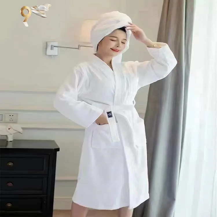 100% कपास टेरी बाथरोब यूनिसेक्स होटल नींद पहनने एक्स्ट्रा लार्ज आकार होटल किमोनो स्नान के कपड़े