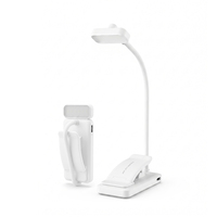 Lampe LED pliable personnalisable à clipser, rechargeable, flexible, col de cygne, pour lecture au chevet, idéale pour l'étude, la chambre et le dortoir