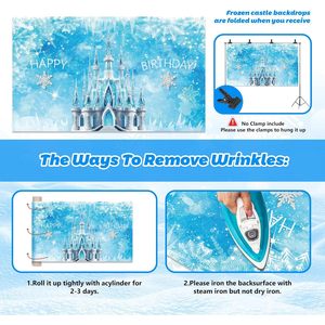Copo de nieve Winter Wonderland Tapestry Photobooth Props para decoraciones de fiesta de cumpleaños Fondo temático de nieve - Product Image 4
