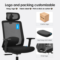 Chaise de bureau ergonomique à dossier haut avec support lombaire 2D, chaise de bureau pivotante en maille pour postes de travail, Silla De Oficina