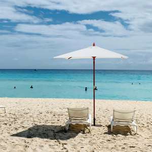 <span class=keywords><strong>Parasol</strong></span> de marché robuste en bois avec corde à poulie, pliable, portable, imperméable, pour extérieur, jardin, patio, cour, 1,25 m - Product Image 1