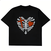 Nouveau design de transfert thermocollant personnalisé en usine, motif crâne chrétien avec strass, pour T-shirt