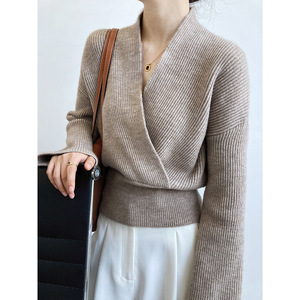 Pull en <span class=keywords><strong>laine</strong></span> surdimensionné pour femme, vêtement de haute qualité, coupe ajustée, collection automne-hiver 2023 - Product Image 2