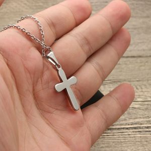 Yunnique – collier avec pendentif croix en alliage de zinc, bijoux unisexes en or à la mode, cadeau - Product Image 2