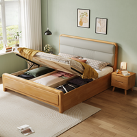Cadre de lit Lumio moderne en chêne massif pour lits Queen et King, design sculpté à la main, style loft, certifié EN 14749, prix bas, directement de l'usine