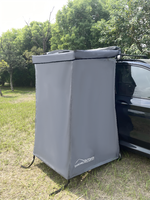 Tente de douche portable en aluminium et toile imperméable avec bande LED intégrée pour camping extérieur, utilisation latérale de voiture, bain et toilettes