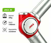 Brazo Robótico Industrial JAKA 20 de 750W y 100-240VAC con Capacidad de Carga de 20 kg para Aplicaciones de Paletización y Manipulación