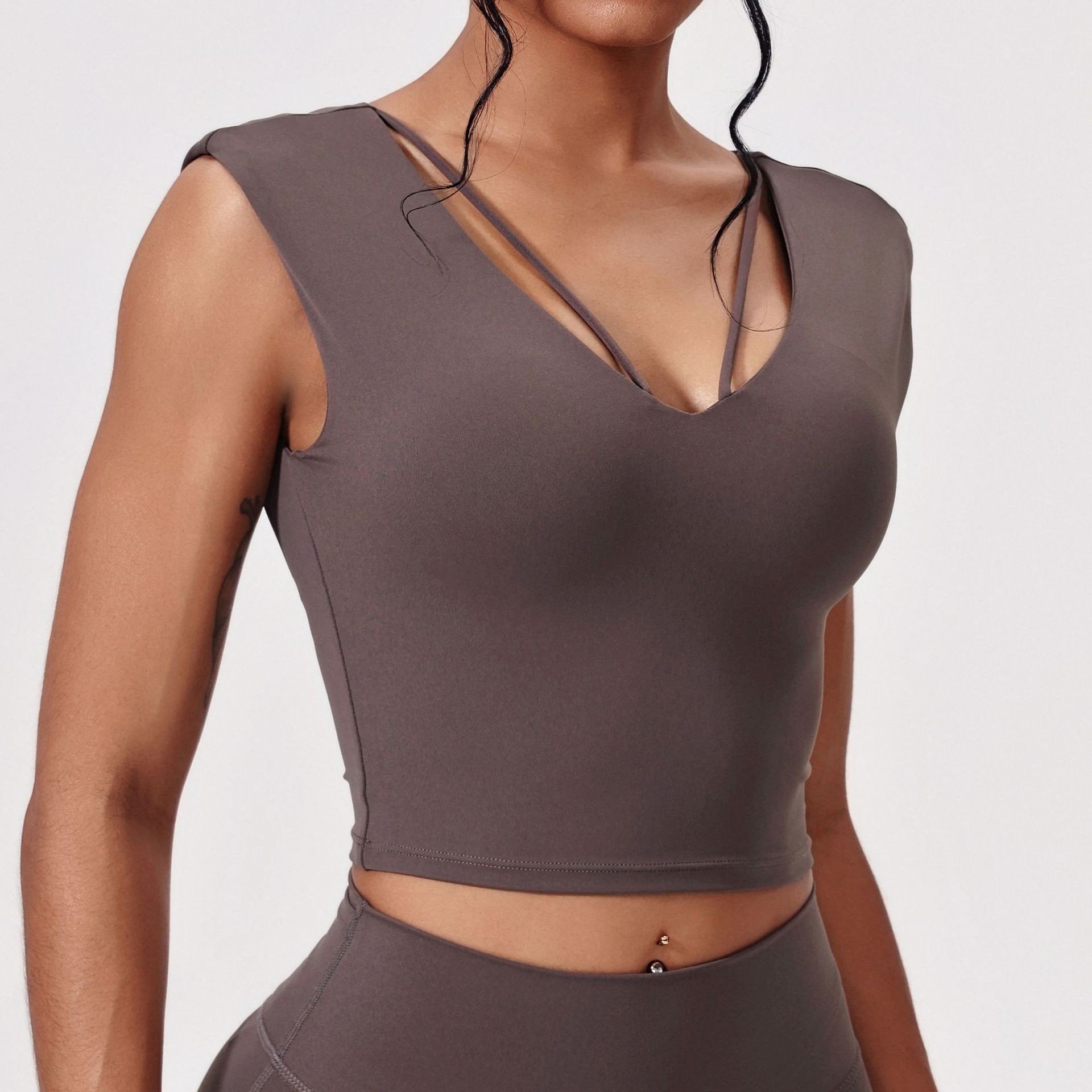 2026 Short-sleeved Running Training Moisture-wicking Shirt with Built-in Bra Lightweight and Sheer Yoga Dress for Women