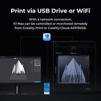 Untuk K1 Max ai-cepat FDM 3D Printer | 300x300x300mm membangun Volume 600mm/s kecepatan cetak Auto-Leveling AI LiDAR desain portabel
