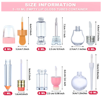 Tube de brillant à lèvres en forme de bouteille de 8ml, tube vide de brillant à lèvres, récipient d'emballage étanche, couvercle d'anneau rose, brillant à lèvres