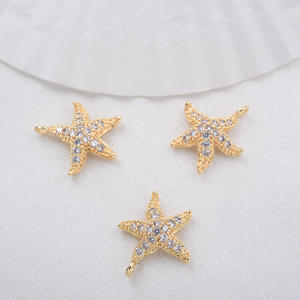 Nouveau collier pendentif étoile de mer plaqué or 18 carats en alliage de cuivre pour femmes pour la fabrication de colliers - Product Image 2