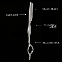 Rasoir manuel professionnel pour coiffeur, support de rasoir pour cheveux clairsemés, couteau de rasage pour homme