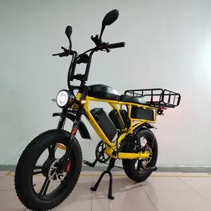 뜨거운 판매 20 인치 듀얼 모터 2000W 52V 66AH 전기화물 자전거 산악 Ebike 전체 서스펜션 지방 타이어 전기 자전거