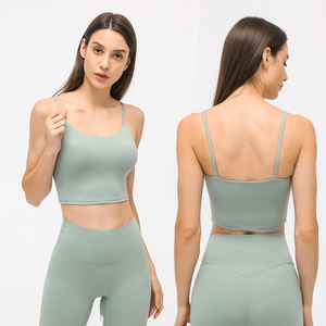 Nouveau design Crop Top Soutien-gorge de sport rembourré pour le yoga et l'entraînement, sans manches, à bretelles, style T-shirt de gym - Product Image 5