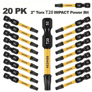 Kezhide T20 Torx Impact Power Bit 2 In S2 Steel Auto Repair Tool 5 Pack - Product Image 3