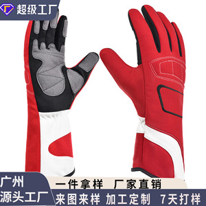 Guantes de carreras impermeables de microfibra antideslizantes resistentes al desgaste para hombres, ciclismo todoterreno, deporte, cross country, color rojo - Product Image 4