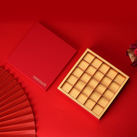 Boîte cadeau IMEE simple et de haute qualité au toucher agréable, en carton doré, avec 9/16/25 compartiments pour chocolats, logo personnalisé disponible