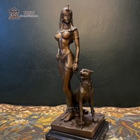 Statue grandeur nature en bronze Cléopâtre de TREVI |   Sculpture de la reine égyptienne Cléopâtre avec cobra pour place publique et jardin extérieurs