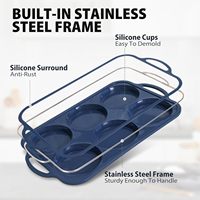 Moule à muffins en silicone jetable de 4 pouces avec cadre en métal antiadhésif pour les sandwichs Whoopie Pie Breakfast Baking Egg Baking