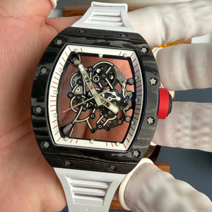Reloj Mecánico Casual de Estilo Urbano con Esfera Hueca y Correa de Goma Blanca, Reloj de Pulsera de Lujo para Hombre - Product Image 2