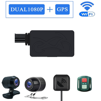 Kamera Perekam Mengemudi Tanpa Layar WiFi GPS Kedua-duanya 1080P Braket Kamera Depan Motor Dash Cam Perekam Mengemudi Sepeda Motor