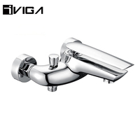 Robinet mitigeur de douche à montage encastré, noir, en laiton massif 59, pour baignoire et douche