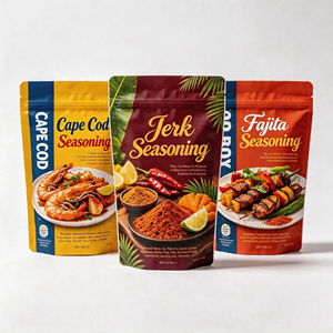 <span class=keywords><strong>Sachet</strong></span> Doypack en aluminium à fermeture éclair imprimé sur mesure pour épices, assaisonnements, piments secs, sucre en poudre – Emballage alimentaire <span class=keywords><strong>de</strong></span> qualité alimentaire - Product Image 1