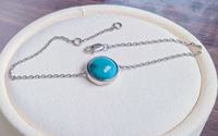 Bracelet à breloques en argent sterling 925 pour femme Moon River avec turquoise Yungaisi naturelle, style minimaliste, cadeau