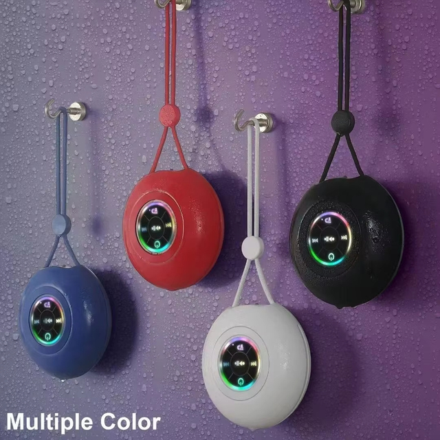 Waterproof Wireless Speakers IPX4, Floating Portable Wireless Speaker LED Light, Loud HD Sound and Bass for Travel Beach Shower