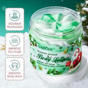 Crème hydratante pour le corps à l'extrait d'avocat naturel à 98% SADOER 180g, pot cadeau de Noël, peau douce et lisse, fabrication OEM - Product Image 2