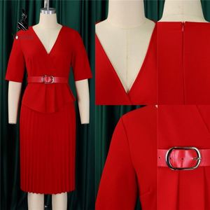 Robe de bureau élégante à la mode, col tailleur, double boutonnage, pour femmes, tenue de travail formelle - Product Image 5