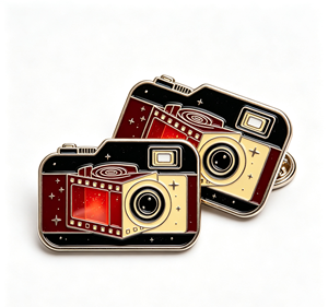 Pin Metálico Vintage con Diseño de Cámara, Bañado en Oro, Esmalte Duro, Rectangular, Coleccionable, Temática Antigua, Artesanía de Aleación de Zinc - Product Image 2