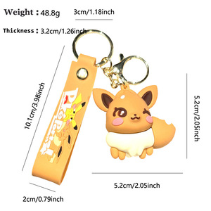 Llavero de Eevee <span class=keywords><strong>y</strong></span> sus <span class=keywords><strong>amigos</strong></span>, 6 estilos, colgante de PVC Kawaii para bolso de <span class=keywords><strong>anime</strong></span> Pocket Monster, para niños - Product Image 4